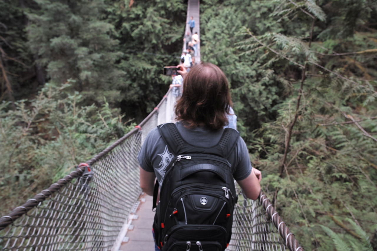 Nothing is actually in focus here, and somehow I don't mind that much. It still captures the disorienting sway of this suspension bridge... perfectly.